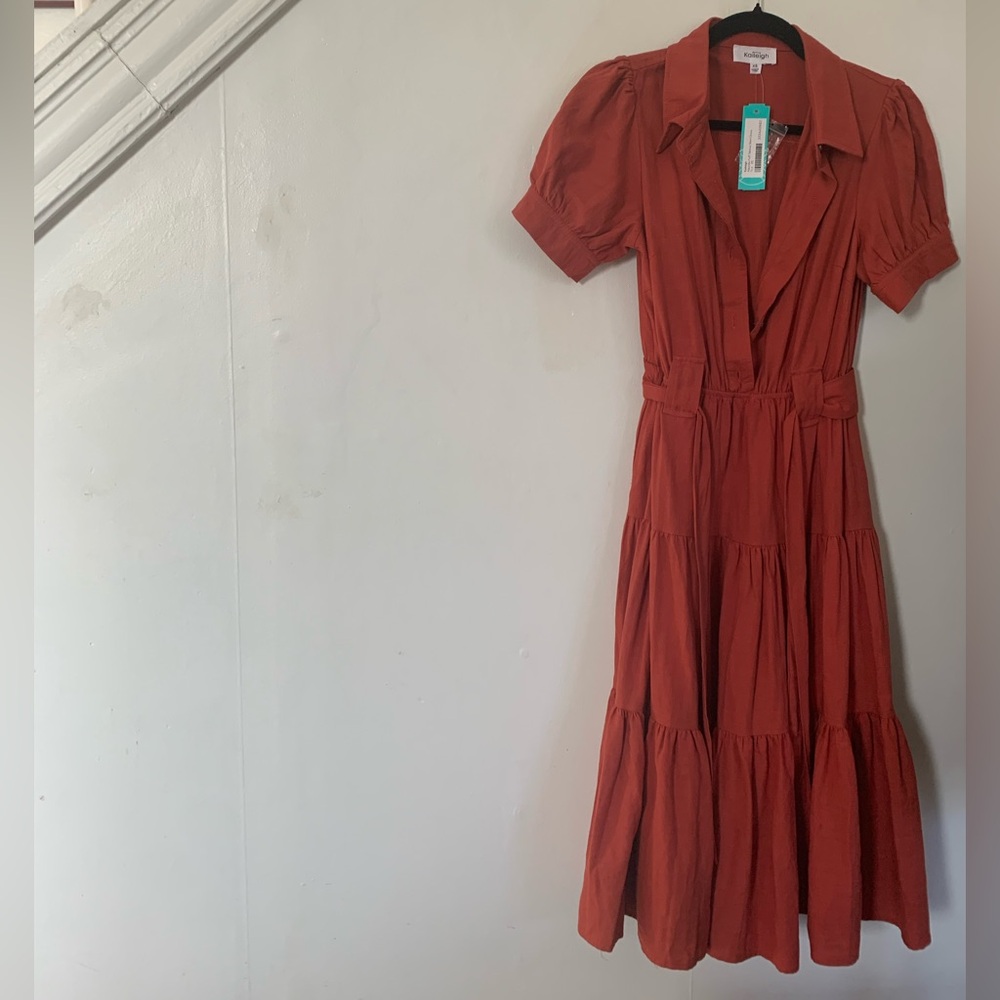 NWT Elegant Rust Shirt Dress